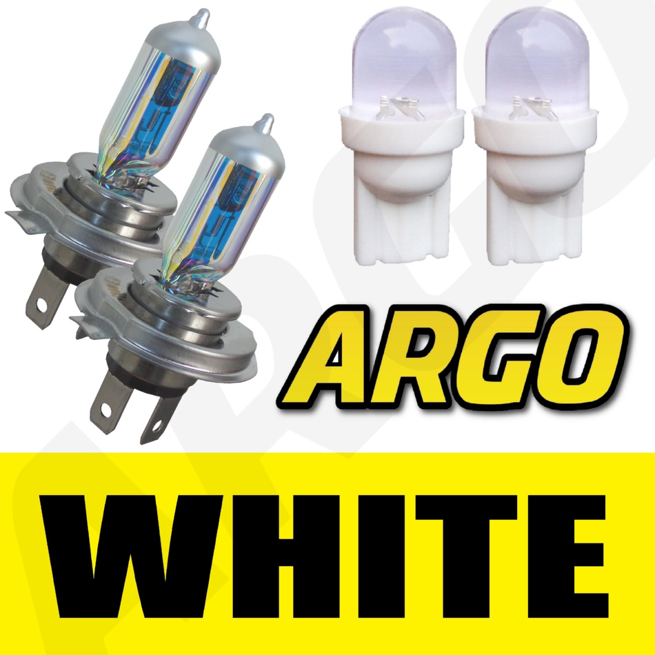 H4 XENON WHITE HEADLIGHT BULBS PEUGEOT 106 107 206 306